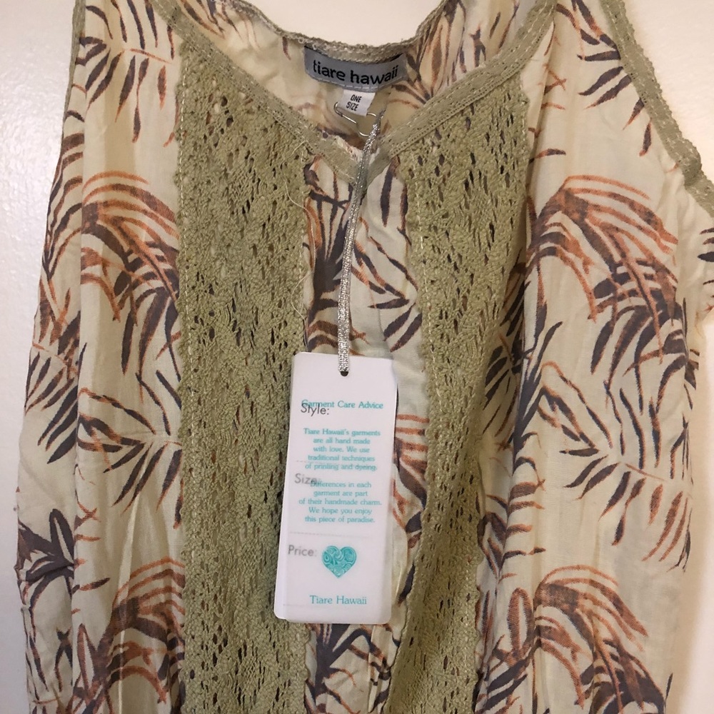 Tiare Hawaii Olive and Cream Maxi Dress
